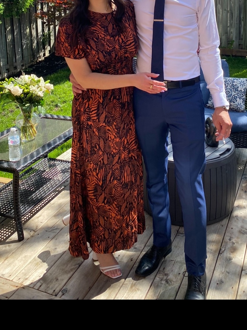 Wilfred Brown and Black Patterned Maxi Dress